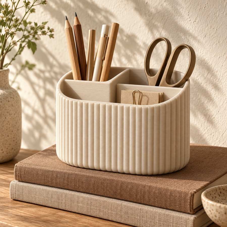 Bureau-organizer in warme productfotografie